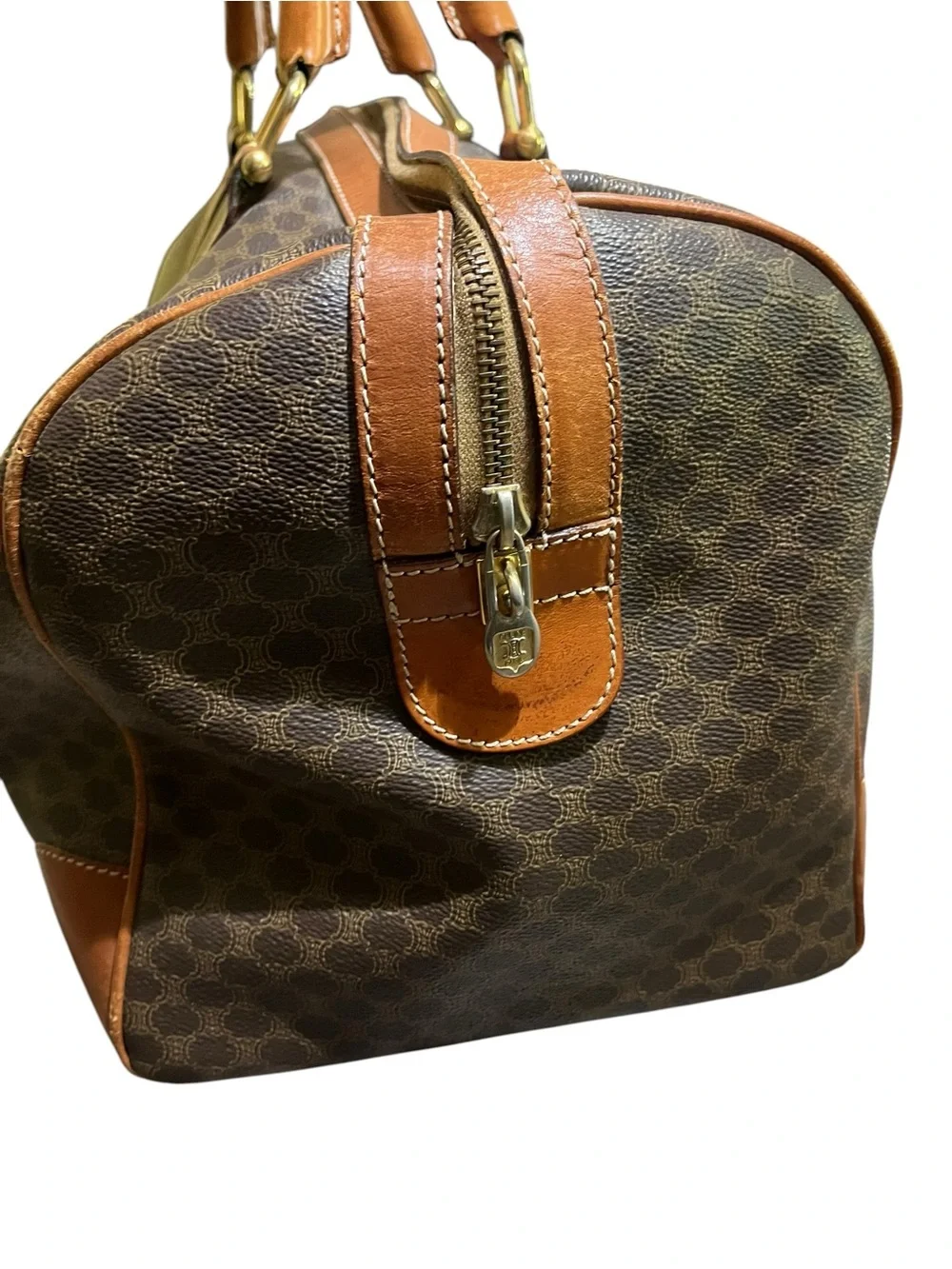 Celine Macadam Vintage Boston Bag Weekender Duffel Bag Authentic